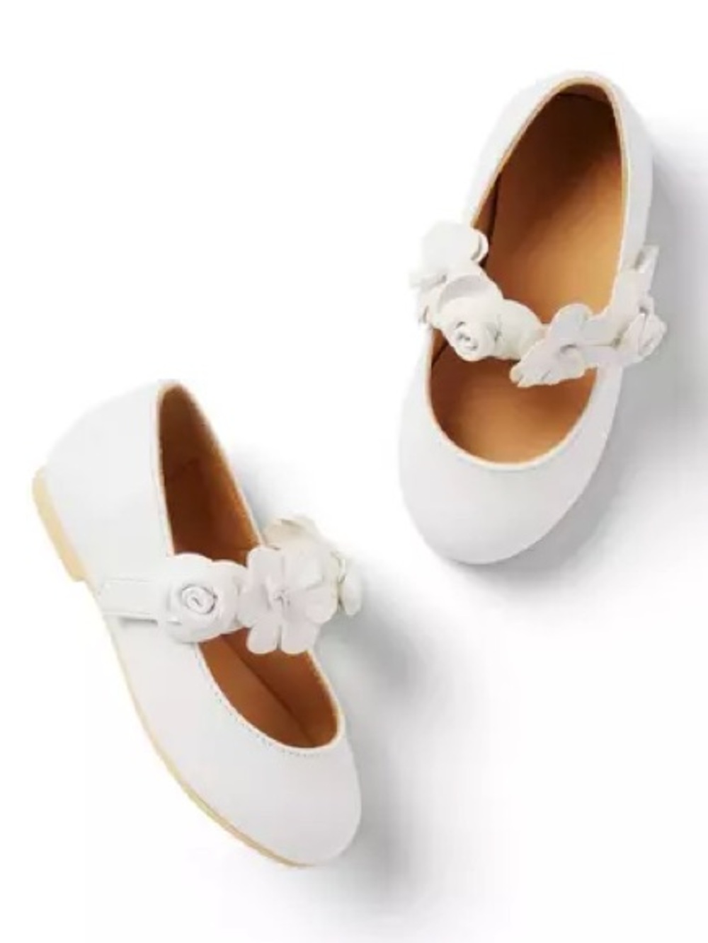 Janie and Jack White Flower Ballet Flat 9